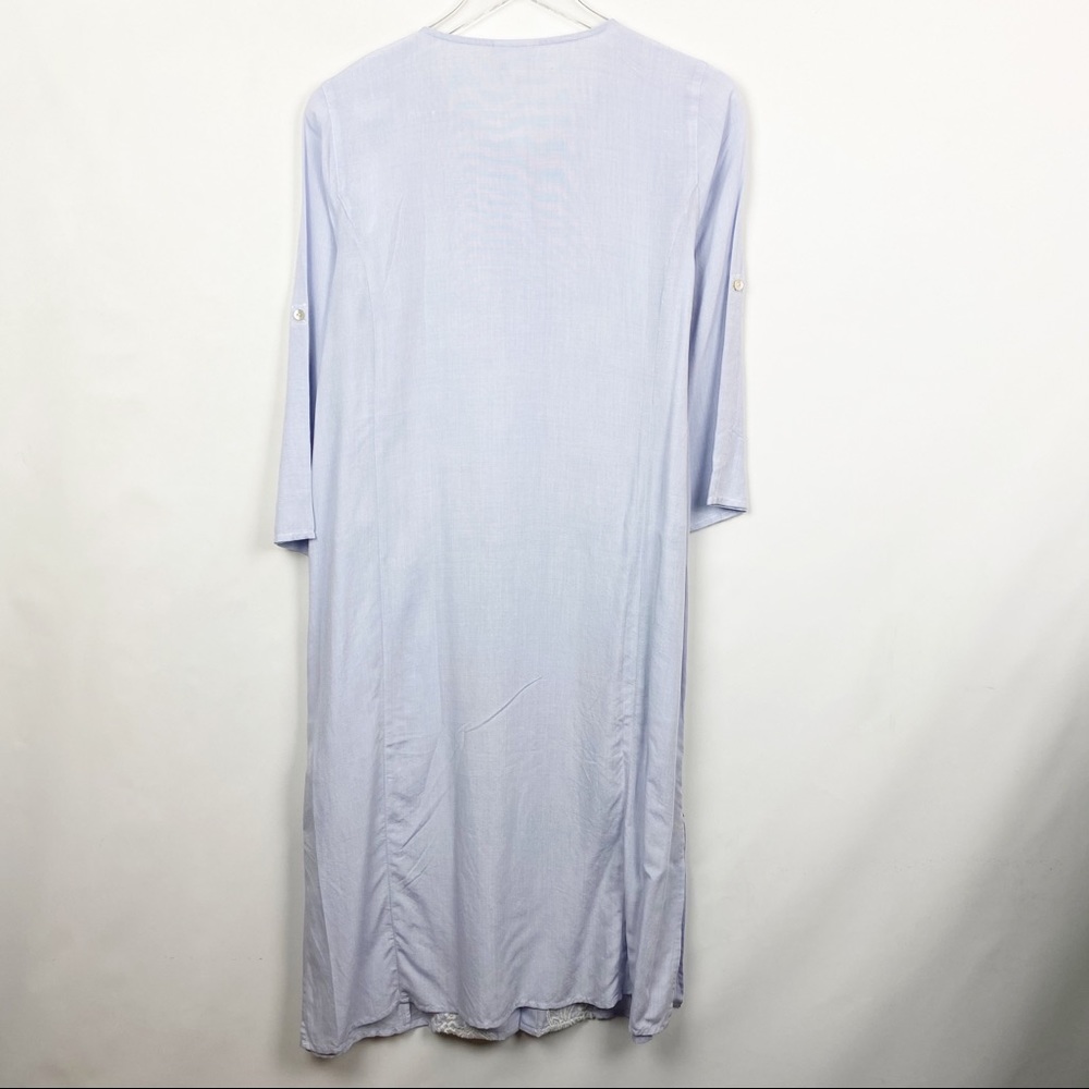 J. Jill Blue Embroidered Long Tunic Dress Small - Picture 2 of 7